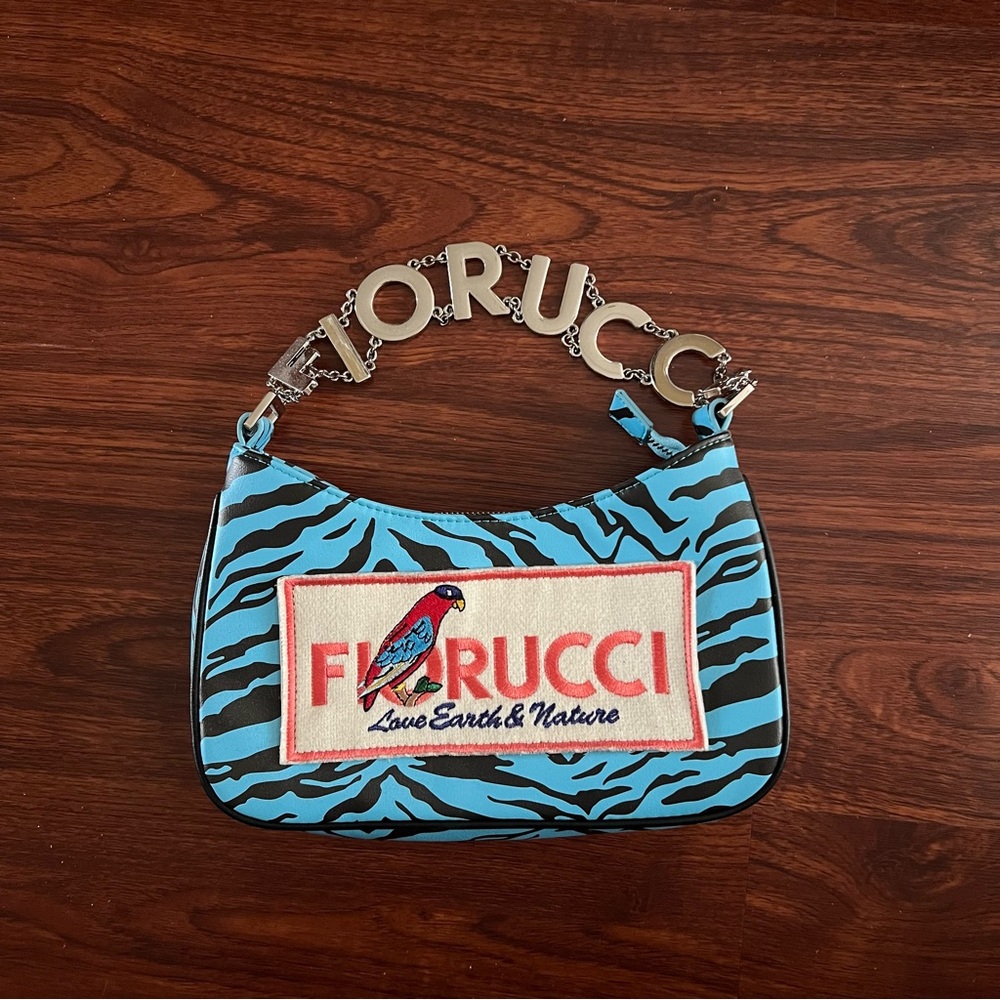Fiorucci Blue and Black Zebra Shoulder Bag